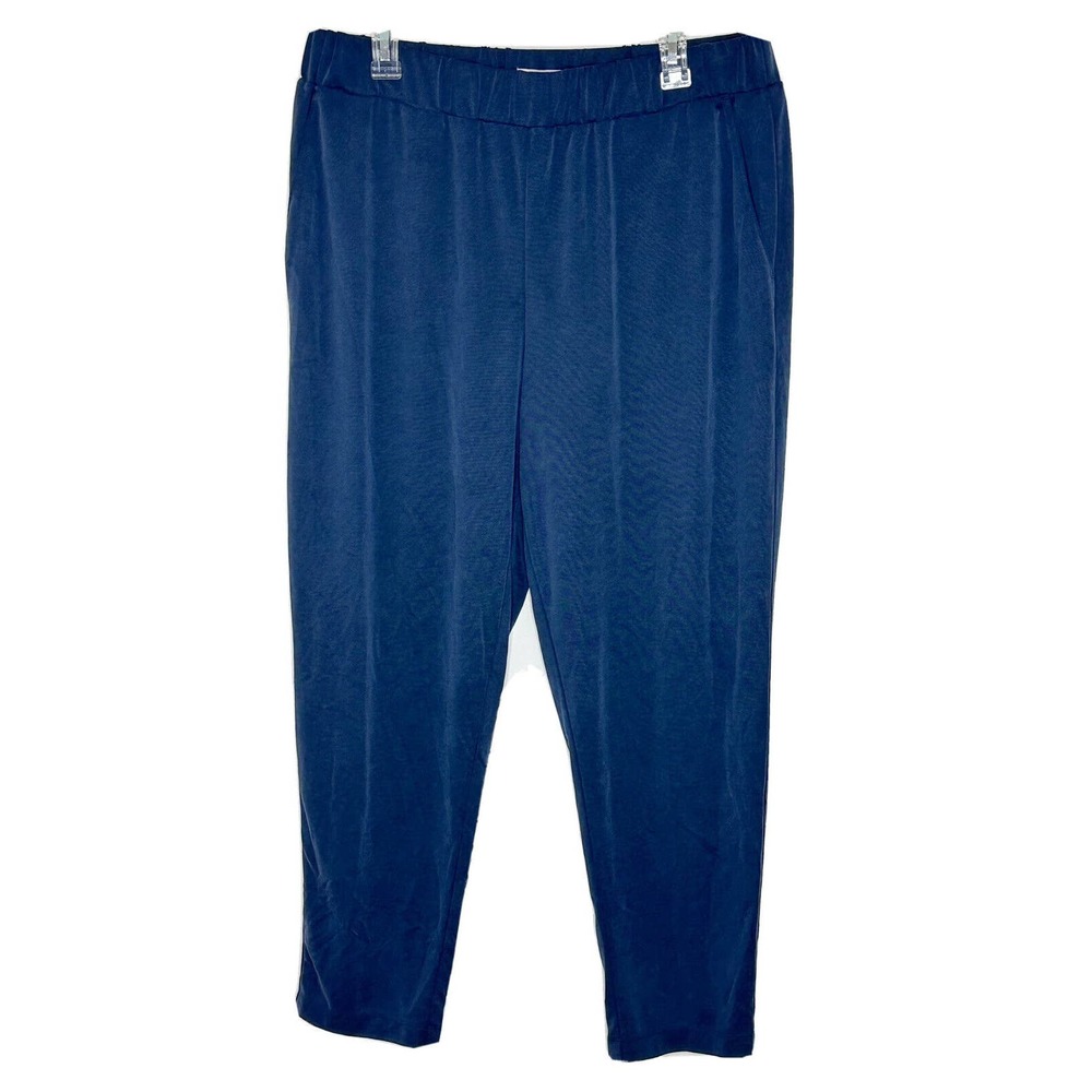 New LOFT Women’s Blue Modal Pull On Crepe Pants W/ Pickets Size Large NWT
